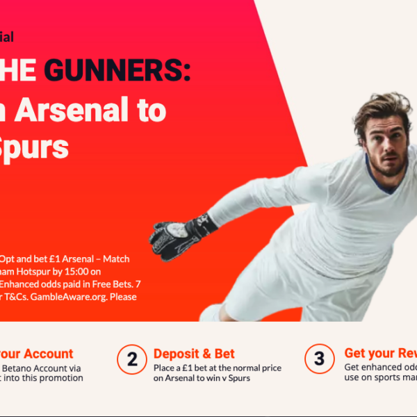 Betano Welcome Offer: Get 40/1 On Arsenal To Win vs Spurs